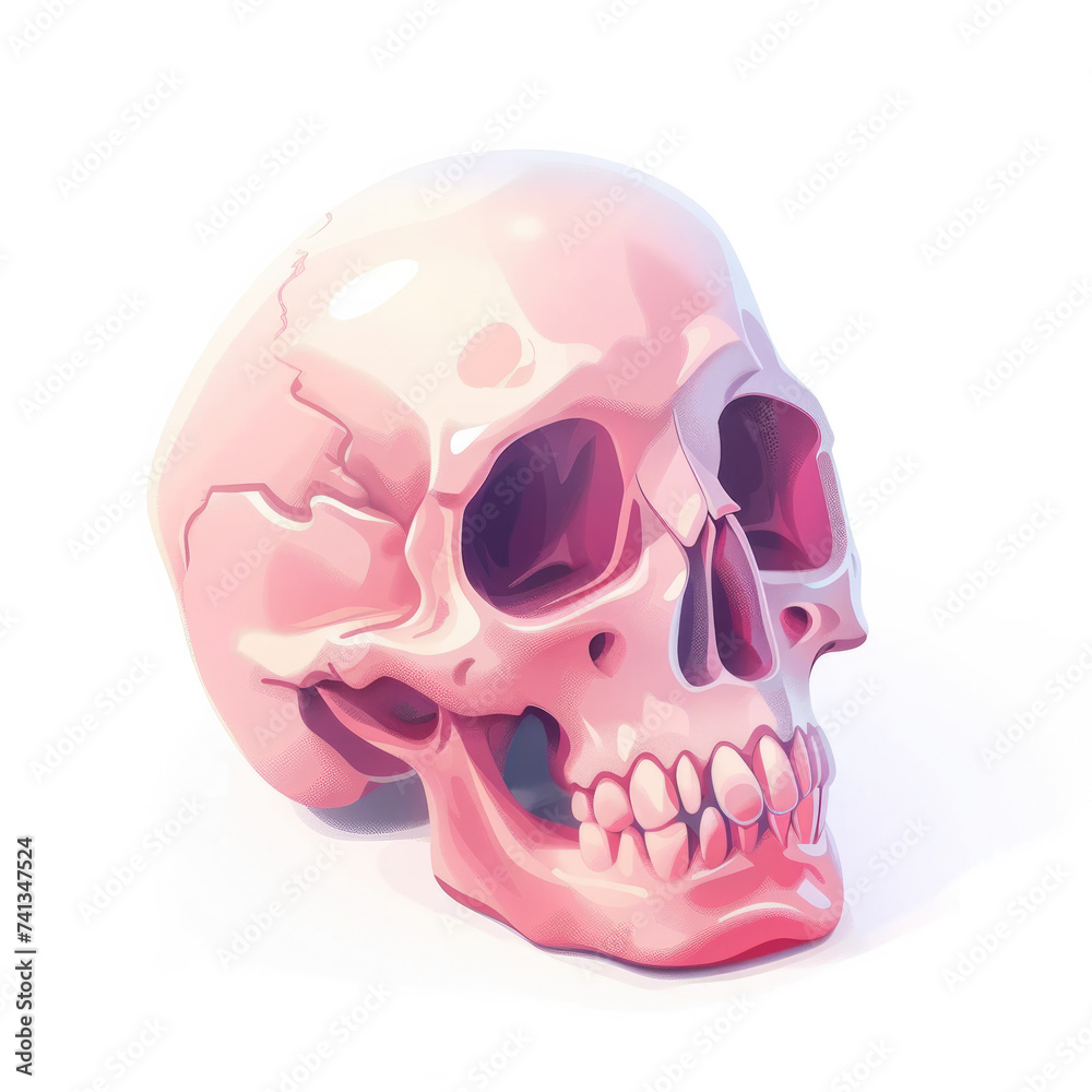 isometric 3D icon, skull , white background isometric 3D icon, skull , white background