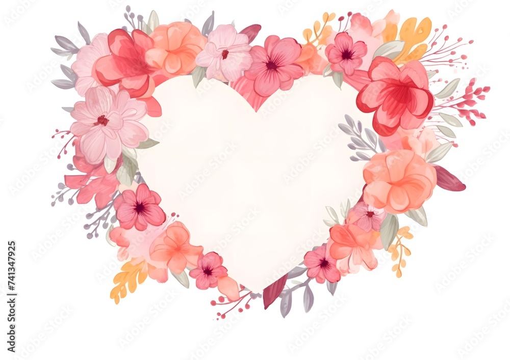 Mothers Day Card Design Featuring Heart-Shaped Flower Frame