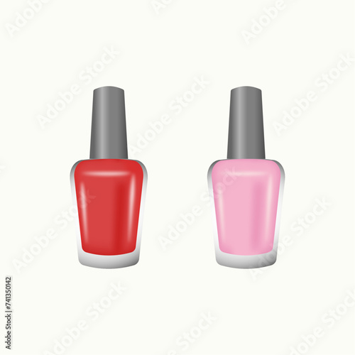Colorful nail polishes isolated on white