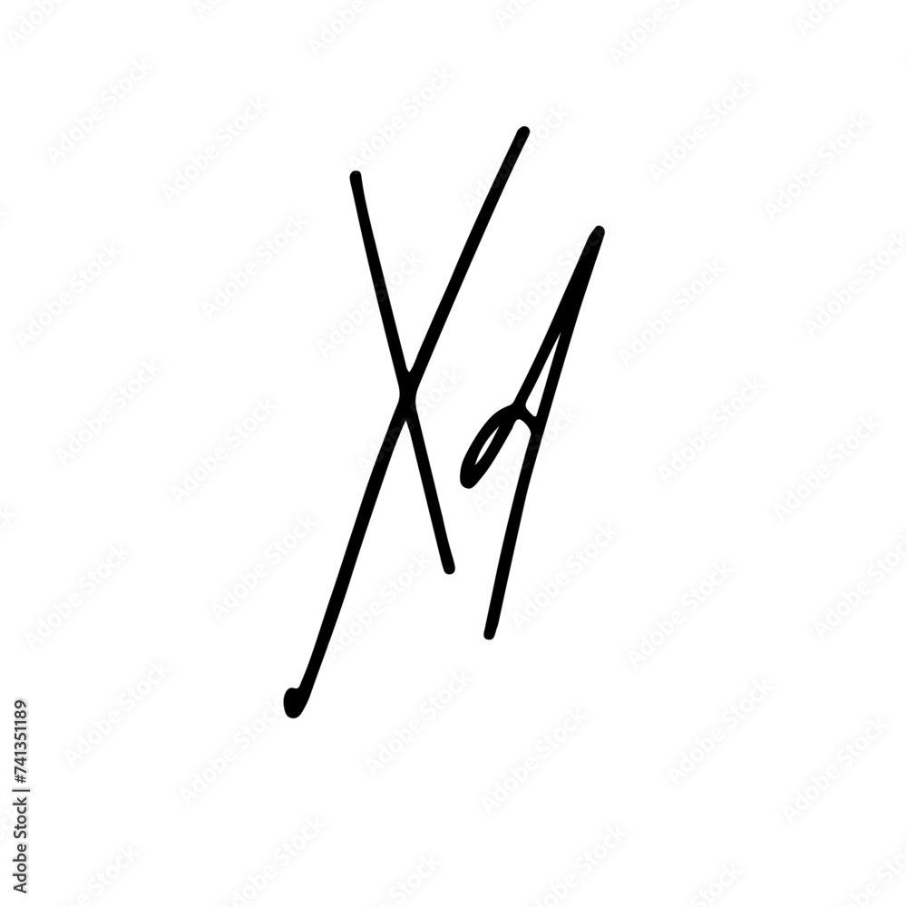 Obraz premium A hand-drawn signature logo design template 