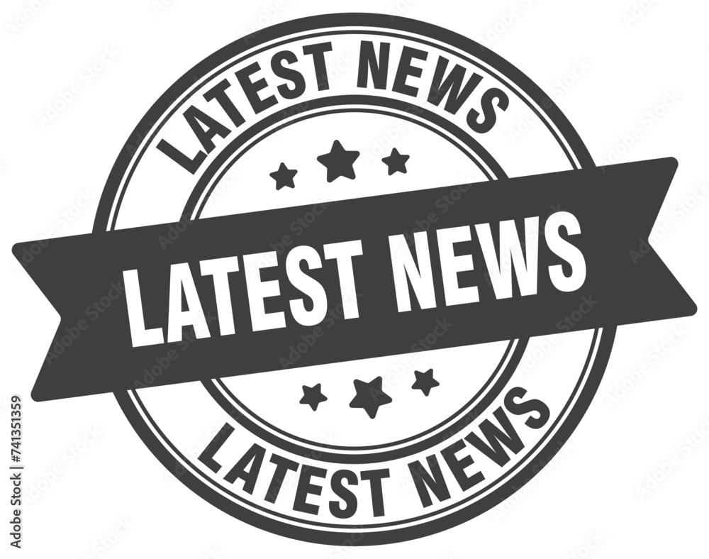 latest news stamp. latest news label on transparent background. round sign