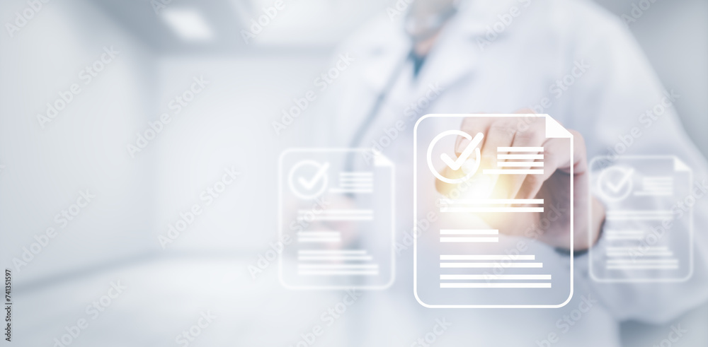 Doctor and patient health information. Patient's personal history and ...