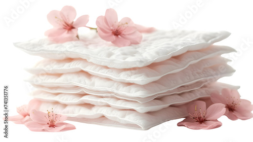Sanitary Pads Placed on Transparent Background, Hand Edited Generative A