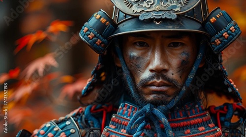 Japanese warrior in samurai armor culture of japan history
