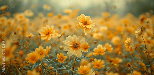 yellow flowers in summer