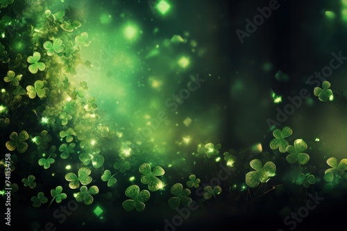 banner of clovers on green background