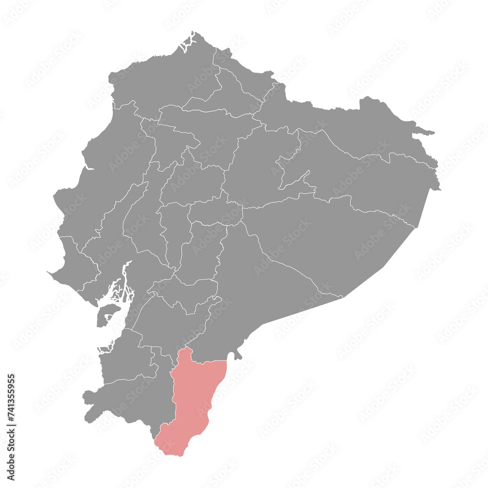 Zamora Chinchipe Province map, administrative division of Ecuador. Vector illustration. Zamora Chinchipe Province map, administrative division of Ecuador. Vector illustration.