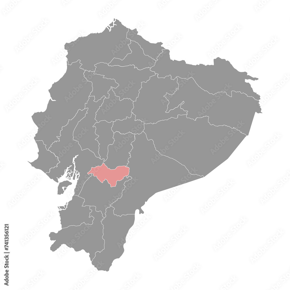 Canar Province map, administrative division of Ecuador. Vector illustration.
