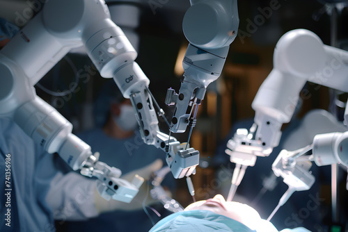 Technology in Medicine - robotic arms in surgery © anaumenko