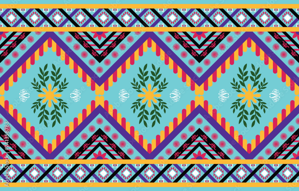 Ethnic Pattern. Ethnic India geometric pattern oriental style for tile and textile decoration.