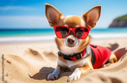 dog in sunglasses © Leshtana