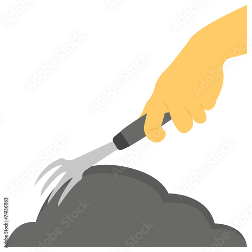 Gardener working flat icon vector 