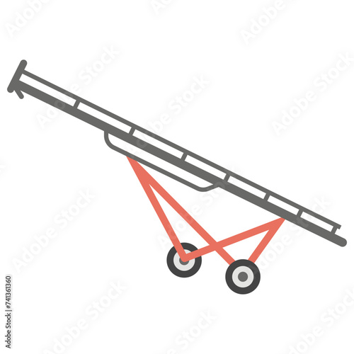 Grain auger flat icon vector 