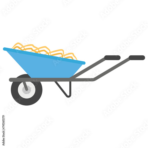 Corn wheelbarrow flat vector design 