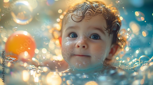Burst of Joy: A Child's Wonderland in Bubbles and Colors