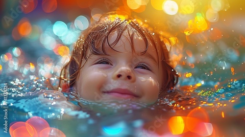 Burst of Joy: A Child's Wonderland in Bubbles and Colors