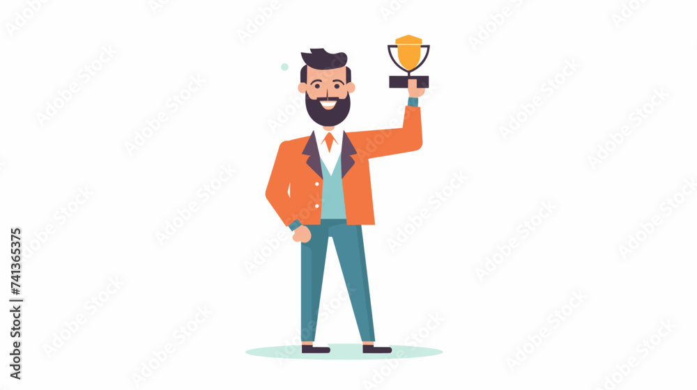 Employee award recognition, success achievement reward or top star performer of the month, best sales champion or certificate concept