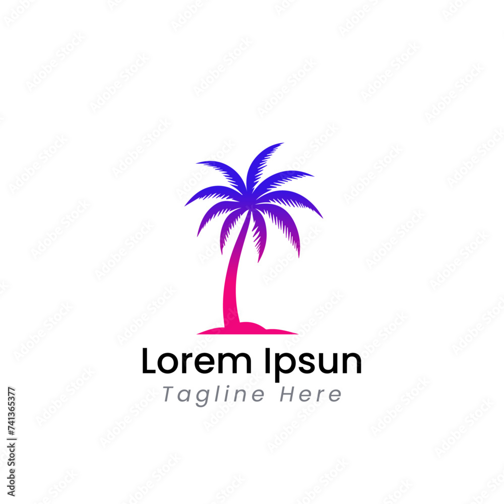 coconut tree logo design icon template