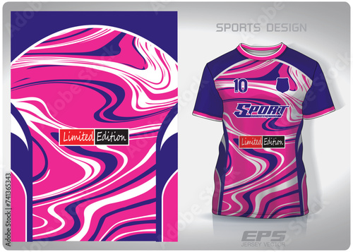 Vector sports shirt background image.Floating oil paint pink purple pattern design, illustration, textile background for sports t-shirt, football jersey shirt.eps