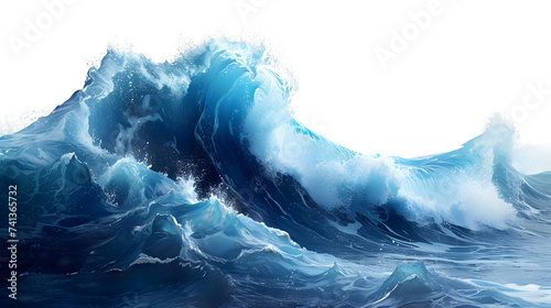 Wave Placed on Transparent Background, Hand Edited Generative AI photo
