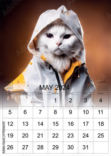 calendar 2024 cat funny 