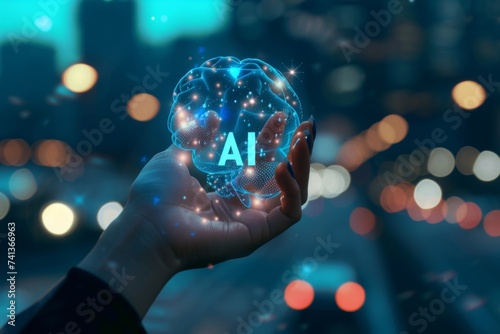 AI Brain Chip iaas. Artificial Intelligence solder mask mind data replication axon. Semiconductor icon grid circuit board it development