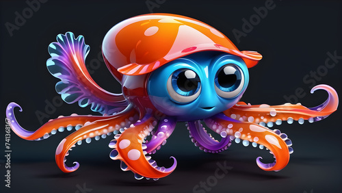 octopus cartoon illustration cartoon character underwater inhabitants cartoon aquatic animals octopus