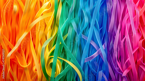 Colorful background rainbow colors rubber bands photo