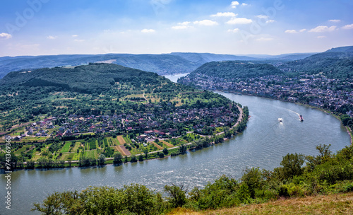 Big Rhine loop, Rhine river, Boppard, Rhineland-Palatinate, Germany, Europe.