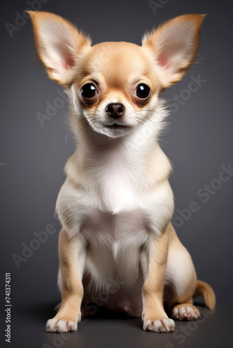 Image of cute chihuahua dog on clean background. Pet. Animals. Illustration. Generative AI.