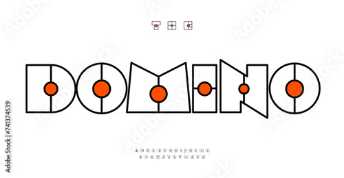 1960s Art Deco font, chunky decorative letters with slits, retro comic alphabet for funky disco logo, iconic game headline. Vintage, nostalgic typography, unusual graphic typeset. Vector typeset.