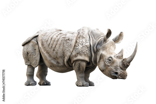  Rhino on White Background