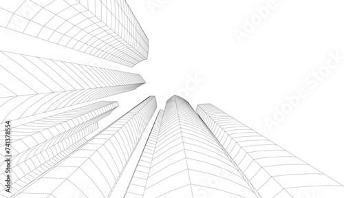 architecture building vector 3d illustration 
