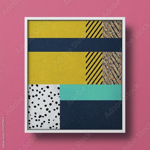 Abstract Geometric Composition in Yellow and Blue
