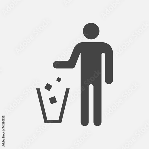 Do Not Litter Sign. Keep Clean Silhouette Sign. Vector illustration