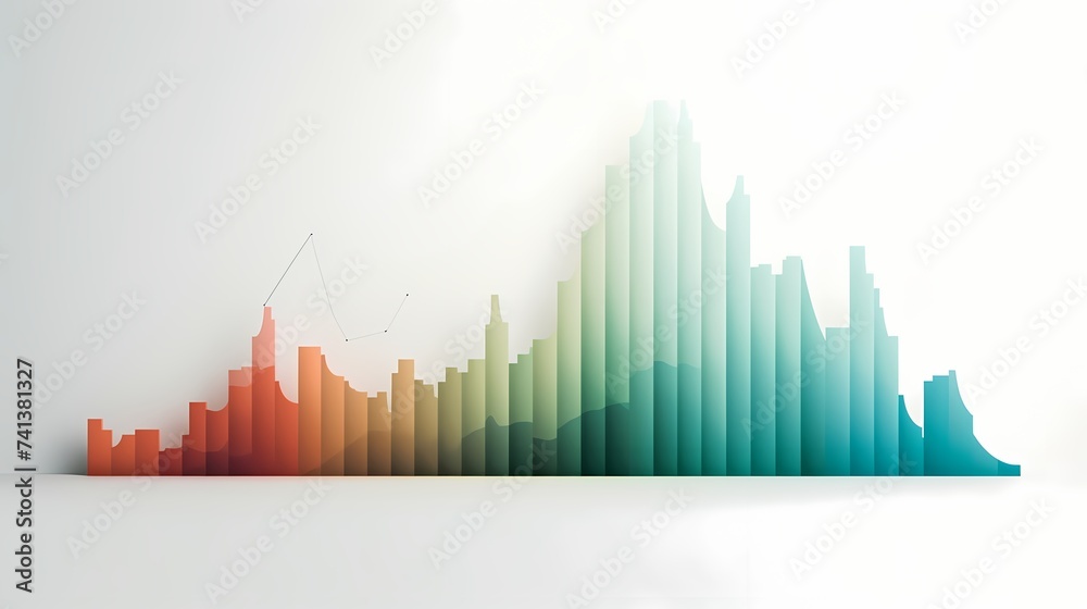 A minimalist image capturing a stock chart with a gradual upward slope, representing a steady rise in stock prices.