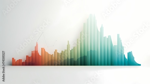 A minimalist image capturing a stock chart with a gradual upward slope  representing a steady rise in stock prices.