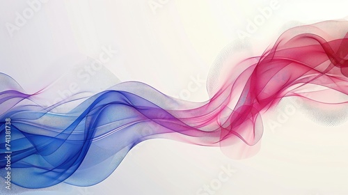 Abstract image of flowing blue and pink fabric-like design. © AdriFerrer