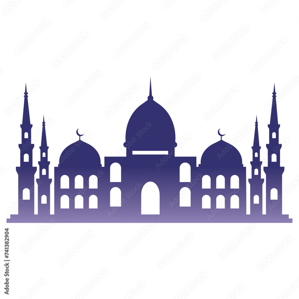 mosque silhouette set vector Ramadhan kareem