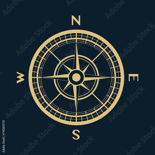 Wallpaper Mural Compass in vintage style, vector. Torontodigital.ca