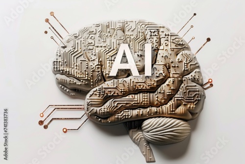 AI Brain Chip mr. Artificial Intelligence digital education mind reticle axon. Semiconductor neurological prevention circuit board phase locked loops photo