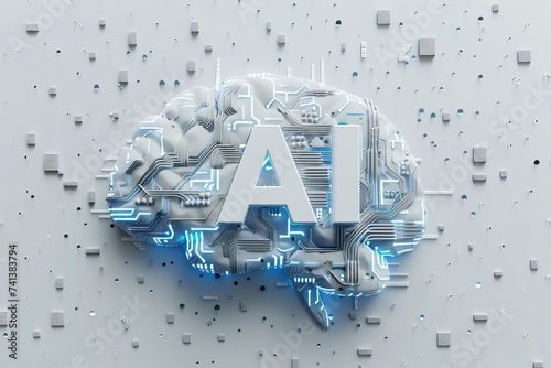 AI Brain Chip nanobiosensors. Artificial Intelligence feature extraction mind creativity axon. Semiconductor mental control circuit board enkephalins
