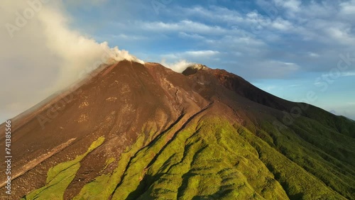 Aerial view of Karangetang Volcano in Siau, Indonesia. photo