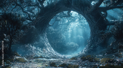 Inside the Elder Willows core where magic and nature converge to create a powerful artifact the last hope to save the forest from being overtaken by futuristic warfare photo