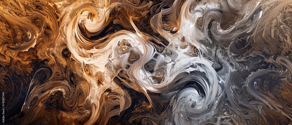 Brown and White Swirls Abstract Painting Brown and White Swirls Abstract Painting