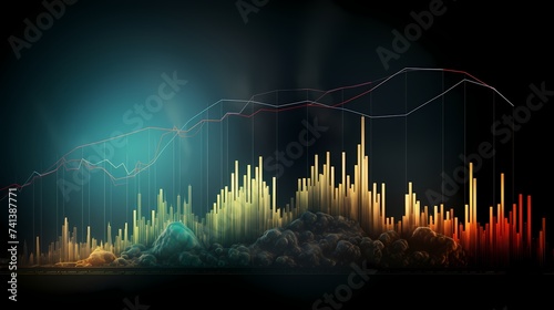 A time-lapse image sequence showing the evolution of a stock graph from decline to a rapid upward surge, depicting market dynamics.