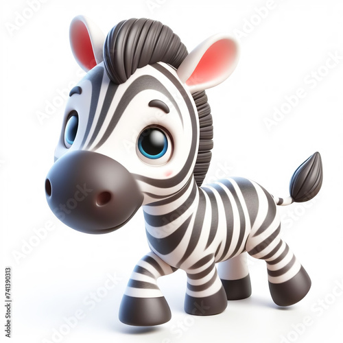 Funny zebra cartoon. Children illustrations  invitation cards or other uses. AI generated