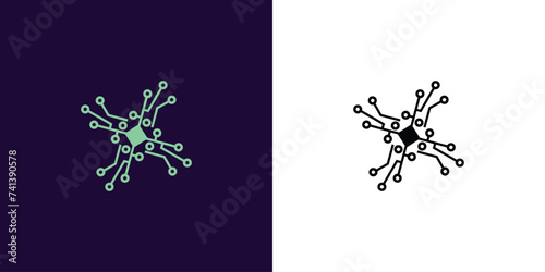 Simple electronic logo design with modern style| premium vector