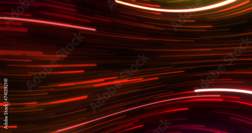 Image of neon red trails moving over spots