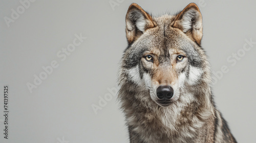 studio cut of wolf,  photo